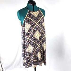 Xhilaration- Beige with red floral and paisley mini dress